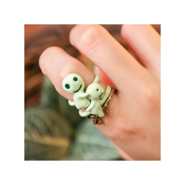 Clearance Bague 3 anneaux Kodama - Princesse Mononoké Bijoux