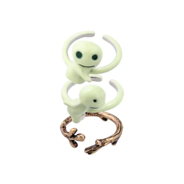 Clearance Bague 3 anneaux Kodama - Princesse Mononoké Bijoux