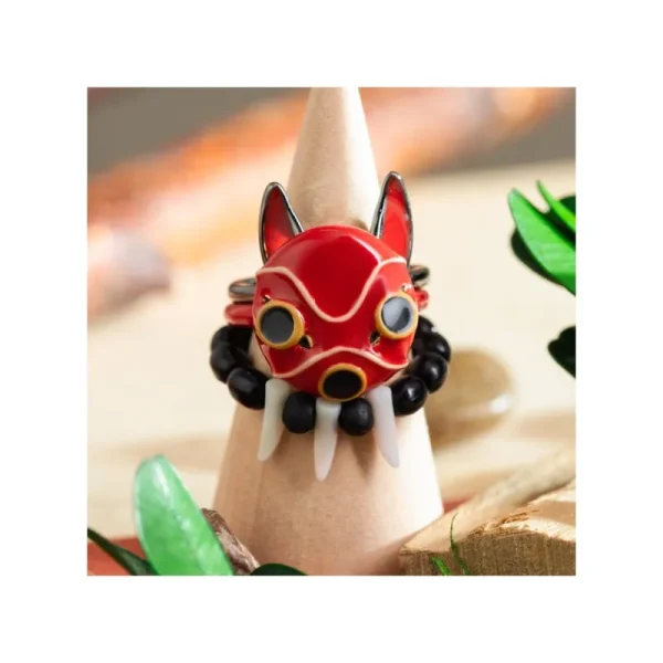 New Bague 3 anneaux Masque de San - Princesse Mononoké Bijoux