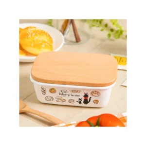 Store Beurrier émail avec couvercle bois Viennoiseries 500ml - Kiki la peti Cuisine Et Table