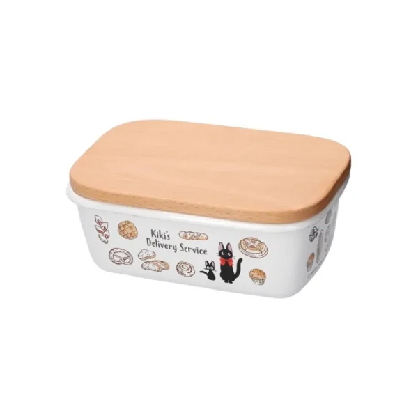 Store Beurrier émail avec couvercle bois Viennoiseries 500ml - Kiki la peti Cuisine Et Table