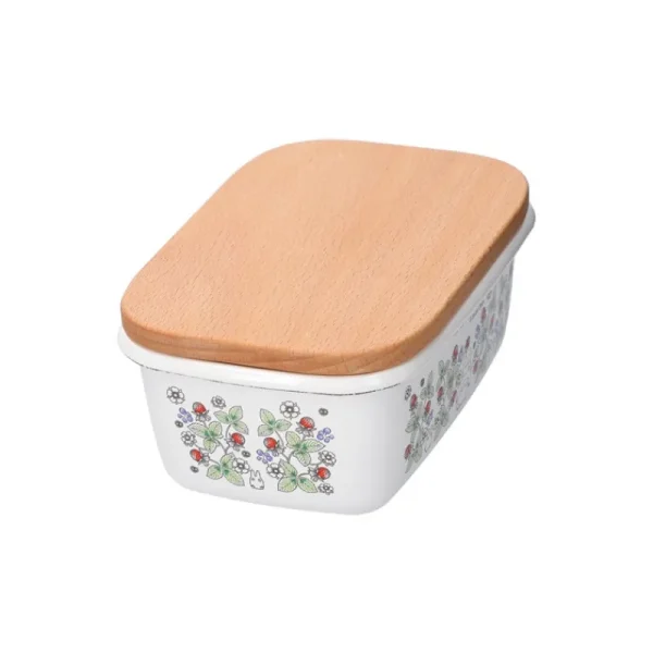 Store Beurrier émail avec couvercle bois Noiraudes 500ml - Mon Voisin Totor Cuisine Et Table