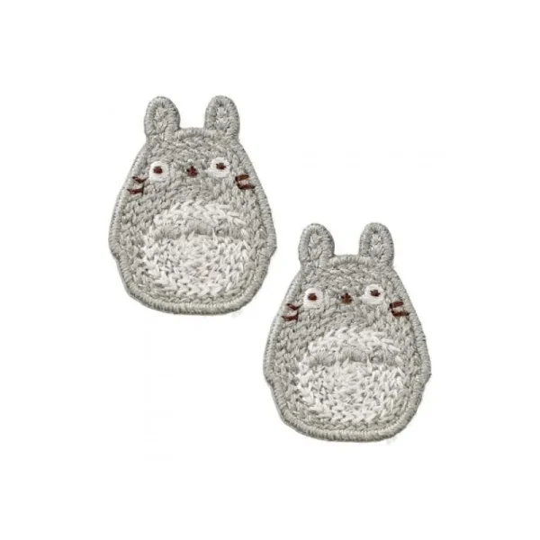 Best Bijou Boucle d’oreilles à Clips Broderie Totoro gris - Mon Voisin Tot Bijoux