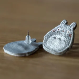 Cheap Bijou Boucle d’oreilles Broderie Totoro gris - Mon Voisin Totoro Bijoux