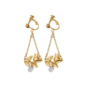 Flash Sale Bijou Boucle d’oreilles Clip Totoro Blanc Caché Dans Une Feuille - Mo Bijoux