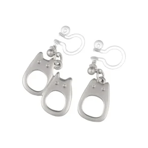 Sale Bijou Boucles d’oreilles à clips Totoro Blanc Metal- Mon Voisin Totor Bijoux