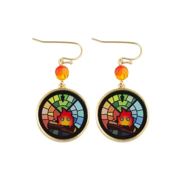 Best Sale Bijou Boucles d’oreilles Calcifer Vitrail- Le Château ambulant Bijoux