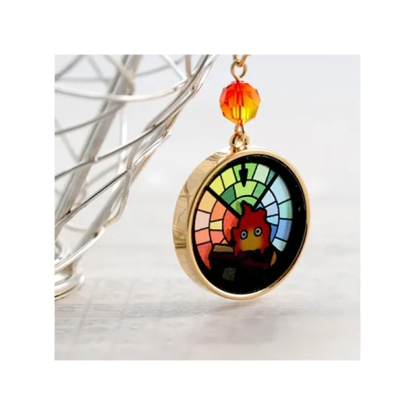 Best Sale Bijou Boucles d’oreilles Calcifer Vitrail- Le Château ambulant Bijoux