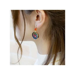 Best Sale Bijou Boucles d’oreilles Calcifer Vitrail- Le Château ambulant Bijoux