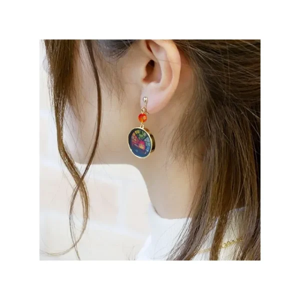 Best Sale Bijou Boucles d’oreilles Calcifer Vitrail- Le Château ambulant Bijoux