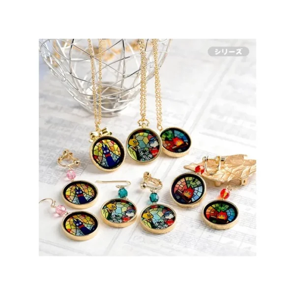 Best Sale Bijou Boucles d’oreilles Calcifer Vitrail- Le Château ambulant Bijoux