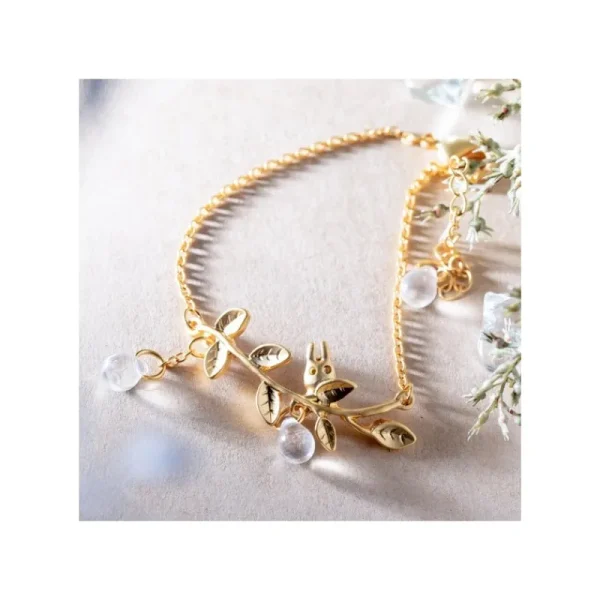 Best Sale Bijou Bracelet Totoro Blanc Caché Dans Une Feuille -Mon Voisin Totoro Bijoux