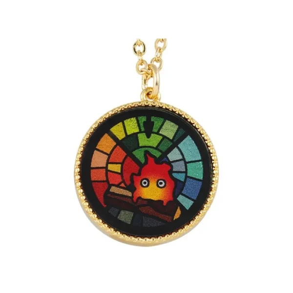 Cheap Bijou Pendentif Calcifer Vitrail- Le Château ambulant Bijoux