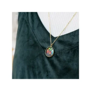 Cheap Bijou Pendentif Calcifer Vitrail- Le Château ambulant Bijoux