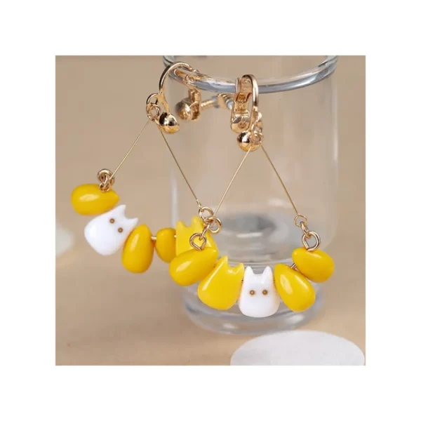 Flash Sale Boucle d’oreilles Clip Totoro blanc & Maïs - Mon Voisin Totoro Bijoux