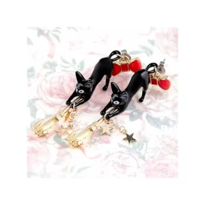 Cheap Boucles d’oreilles percées Jiji sur son balai - Kiki la petite Sorciè Bijoux