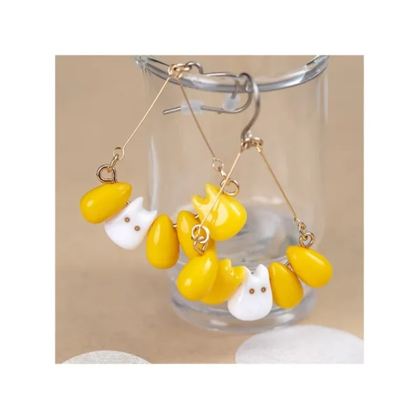 Best Boucles d’oreilles Totoro blanc & Maïs - Mon Voisin Totoro Bijoux
