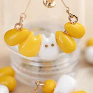 Best Boucles d’oreilles Totoro blanc & Maïs - Mon Voisin Totoro Bijoux