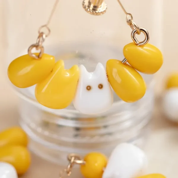 Best Boucles d’oreilles Totoro blanc & Maïs - Mon Voisin Totoro Bijoux