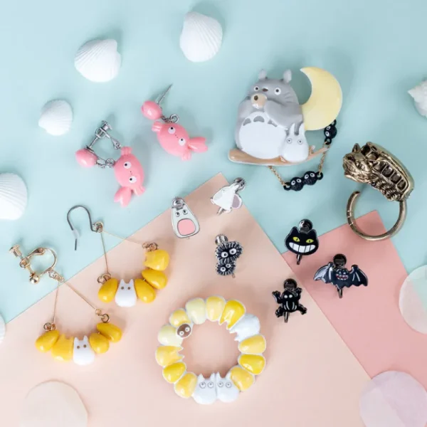 Best Boucles d’oreilles Totoro blanc & Maïs - Mon Voisin Totoro Bijoux