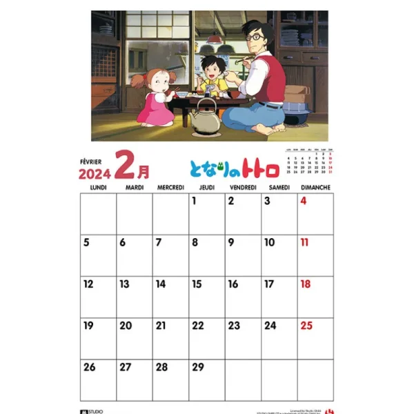 Fashion Calendrier Totoro 2024 - DE Agendas Et Calendriers