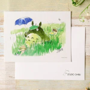 Sale Carte de vœux aquarelle 24 x 15,8 cm Mei & Totoro & Sakura - Mon Vois Cartes Postales Et Papier À Lettres