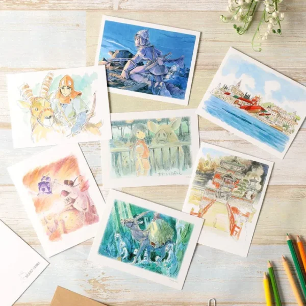 Sale Carte de vœux aquarelle 24 x 15,8 cm Mei & Totoro & Sakura - Mon Vois Cartes Postales Et Papier À Lettres