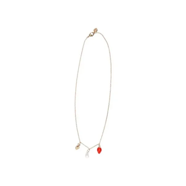 Cheap Collier Totoro Blanc Et Fraises - Mon Voisin Totoro Bijoux