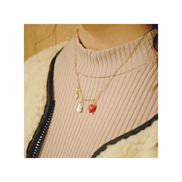 Cheap Collier Totoro Blanc Et Fraises - Mon Voisin Totoro Bijoux