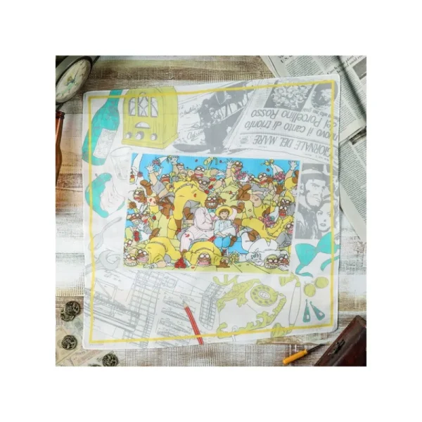 Shop Foulard Photo souvenir 53x53cm - Porco Rosso Textile