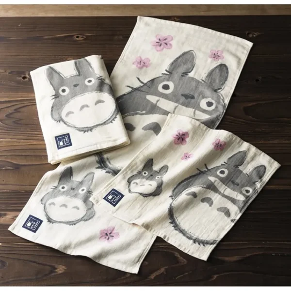 Clearance Grande Serviette Imabari Totoro Sakura 60x120 cm - Mon Voisin Totoro Linge De Maison