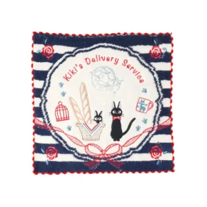 Discount Mini Serviette bleue marine à rayures 25x25 - Kiki la petite sorcière Linge De Maison