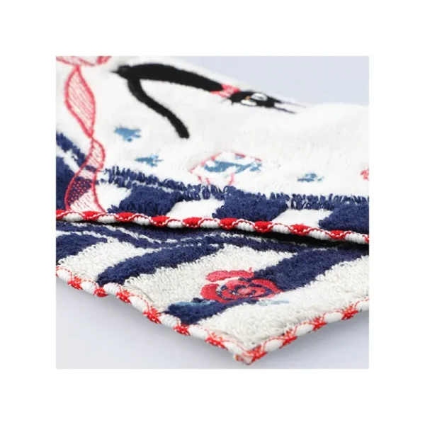 Discount Mini Serviette bleue marine à rayures 25x25 - Kiki la petite sorcière Linge De Maison