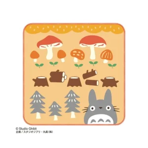 Store Mini Serviette Champignons et Bûches 25x25cm - Mon voisin Totoro Linge De Maison