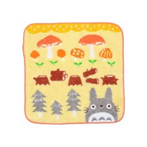 Store Mini Serviette Champignons et Bûches 25x25cm - Mon voisin Totoro Linge De Maison