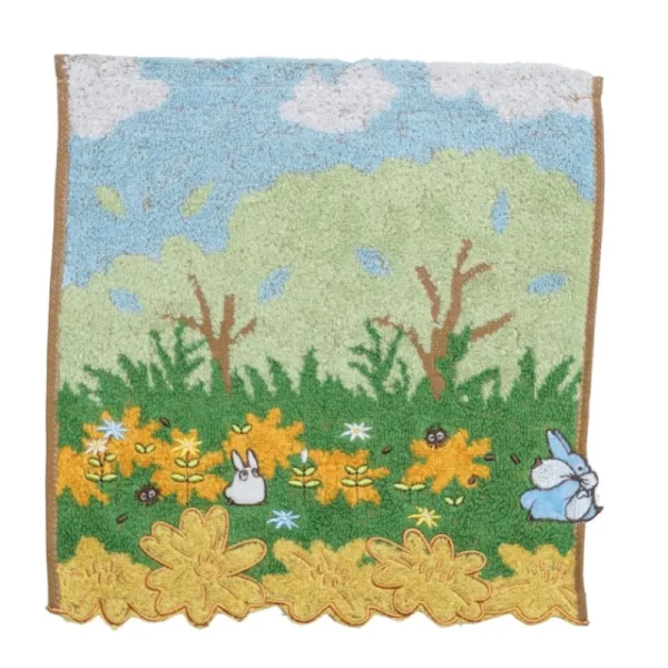 Best Sale Mini Serviette Course Totoro bleu & blanc 25x25 cm - Mon Voisin Totor Linge De Maison