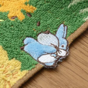 Best Sale Mini Serviette Course Totoro bleu & blanc 25x25 cm - Mon Voisin Totor Linge De Maison