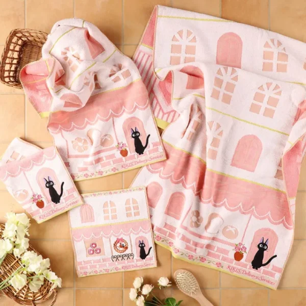 Discount Mini Serviette Jiji Coin de rue 25x25 cm - Kiki la petite sorcière Linge De Maison