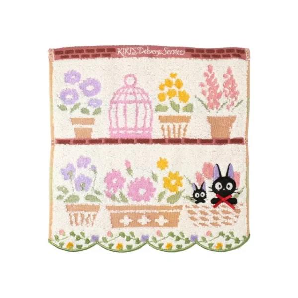 Best Sale Mini Serviette Jiji et ses fleurs préférées 25x25 - Kiki la petite so Linge De Maison