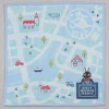 New Mini Serviette Plan de la ville 25x25 cm - Kiki la petite sorcière Linge De Maison