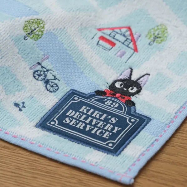 New Mini Serviette Plan de la ville 25x25 cm - Kiki la petite sorcière Linge De Maison