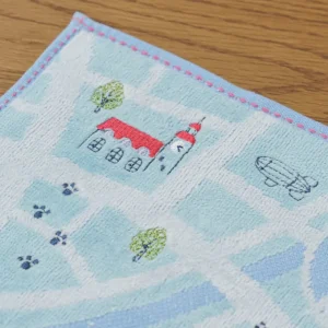 New Mini Serviette Plan de la ville 25x25 cm - Kiki la petite sorcière Linge De Maison