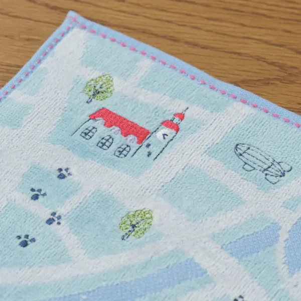 New Mini Serviette Plan de la ville 25x25 cm - Kiki la petite sorcière Linge De Maison