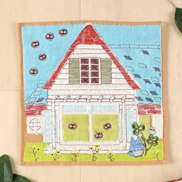 Fashion Mini serviette Totoro & Maison de Kusakabe 25x25 cm - Mon VoisinTotor Linge De Maison