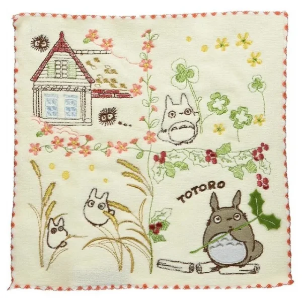 Shop Mini Serviette Totoro dans le jardin 25x25 cm - Mon Voisin Totoro Linge De Maison