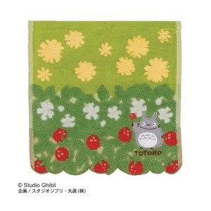 Outlet Mini Serviette Totoro Fleurs & Fraises 25x25 cm - Mon Voisin Totoro Linge De Maison