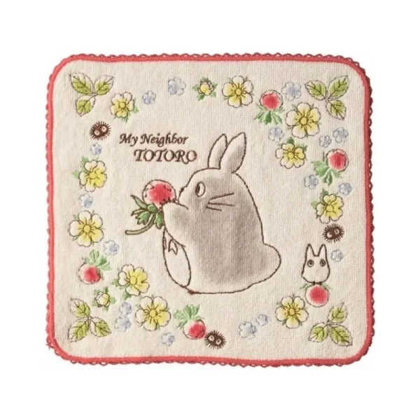 Fashion Mini Serviette Totoro Fraises 25x25 cm - Mon Voisin Totoro Linge De Maison