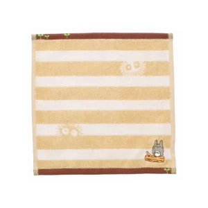 Shop Mini Serviette Totoro Rayures Beige 25x25cm - Mon voisin Totoro Linge De Maison
