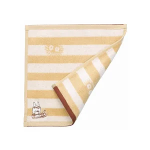 Shop Mini Serviette Totoro Rayures Beige 25x25cm - Mon voisin Totoro Linge De Maison