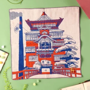 Store Mouchoir Imabari Palais d’Arubaya 40x40 cm - Le Voyage de Chihiro Textile